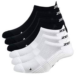 Zen Core Sneaker Füßlinge 6 Paare, Größe 35-37 und 38-41 für Damen, kurze Socken, Sport&Freizeit, Laufsocken, Fitness, Fahrradfahren, Running Socken, Atmungsaktiv, Gepolstert, Antiblasen von Zen Core