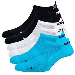 Zen Core Sneaker Füßlinge 6 Paare, Größe 40-43 und 44-47 für Herren, kurze Socken, Sport&Freizeit, Laufsocken, Fitness, Fahrradfahren, Running Socken, Atmungsaktiv, Gepolstert, Antiblasen von Zen Core