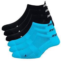 Zen Core Sneaker Füßlinge 6 Paare, Größe 40-43 und 44-47 für Herren, kurze Socken, Sport&Freizeit, Laufsocken, Fitness, Fahrradfahren, Running Socken, Atmungsaktiv, Gepolstert, Antiblasen von Zen Core