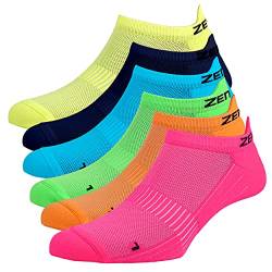 Zen Core Sneaker Füßlinge 6 Paare, Größe 40-43 und 44-47 für Herren, kurze Socken, Sport&Freizeit, Laufsocken, Fitness, Fahrradfahren, Running Socken, Atmungsaktiv, Gepolstert, Antiblasen von Zen Core