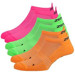 Zen Core Sneaker Füßlinge 6 Paare, Größe 40-43 und 44-47 für Herren, kurze Socken, Sport&Freizeit, Laufsocken, Fitness, Fahrradfahren, Running Socken, Atmungsaktiv, Gepolstert, Antiblasen von Zen Core