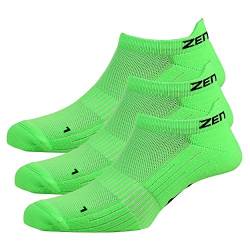 Zen Core grüne Sneaker Füßlinge 3, 6, 12 Paare, Größe 35-37 und 38-41 für Damen, kurze Socken, Sport&Freizeit, Laufsocken, Fitness, Fahrradfahren, Running Socken, Atmungsaktiv, Gepolstert, Antiblasen von Zen Core