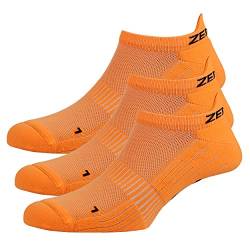 Zen Core orange Sneaker Füßlinge 3, 6, 12 Paare, Größe 35-37 und 38-41 für Damen, kurze Socken, Sport&Freizeit, Laufsocken, Fitness, Fahrradfahren, Running Socken, Atmungsaktiv, Gepolstert von Zen Core