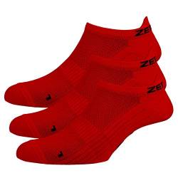 Zen Core rote Sneaker Füßlinge 3, 6, 12 Paare, Größe 40-43 und 44-47 für Herren, kurze Socken, Sport&Freizeit, Laufsocken, Fitness, Fahrradfahren, Running Socken, Atmungsaktiv, Antiblasen von Zen Core