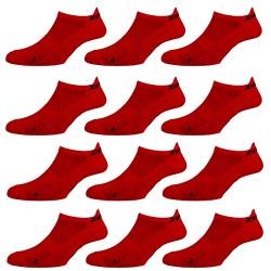 Zen Core rote Sneaker Füßlinge 3, 6, 12 Paare, Größe 40-43 und 44-47 für Herren, kurze Socken, Sport&Freizeit, Laufsocken, Fitness, Fahrradfahren, Running Socken, Atmungsaktiv, Antiblasen von Zen Core