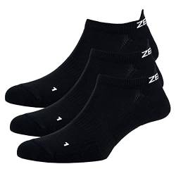 Zen Core schwarze Sneaker Füßlinge 3, 6, 12 Paare, Größe 40-43 und 44-47 für Herren, kurze Socken, Sport&Freizeit, Laufsocken, Fitness, Fahrradfahren, Running Socken, Atmungsaktiv, Antiblasen von Zen Core