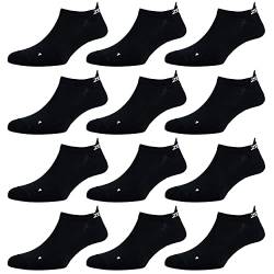 Zen Core schwarze Sneaker Füßlinge 3, 6, 12 Paare, Größe 40-43 und 44-47 für Herren, kurze Socken, Sport&Freizeit, Laufsocken, Fitness, Fahrradfahren, Running Socken, Atmungsaktiv, Antiblasen von Zen Core