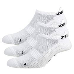 Zen Core weiße Sneaker Füßlinge 3, 6, 12 Paare, Größe 40-43 und 44-47 für Herren, kurze Socken, Sport&Freizeit, Laufsocken, Fitness, Fahrradfahren, Running Socken, Atmungsaktiv von Zen Core