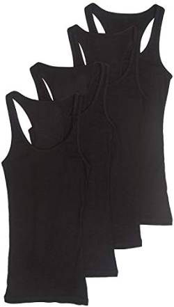 Zenana Outfitters Damen Basic geripptes Racerback Tank Top, schwarz, Mittel von Zenana