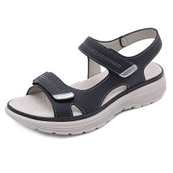 Zenithia Damen-Sandalen mit niedrigem Keilabsatz,offener Zehenbereich,Sommer,lässig,bequem,Sport-Sandale von Zenithia
