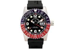 Zeno-Watch - Armbanduhr - Herren - Airplane Diver Quartz GMT Points (Dual Time). Black/Blue/red - 6349Q-GMT-a1-47 von Zeno Watch Basel
