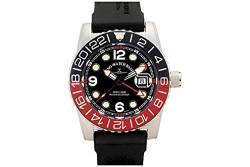 Zeno-Watch - Armbanduhr - Herren - Airplane Diver Quartz GMT Points (Dual Time). Black/red - 6349Q-GMT-a1-7 von Zeno Watch Basel