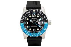 Zeno-Watch Herrenuhr - Airplane Diver Quartz GMT Points (Dual Time), Black/Blue - 6349Q-GMT-a1-4 von Zeno Watch Basel