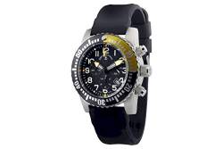 Zeno-Watch Herrenuhr - Airplane Diver Quartz Chronograph Numbers, Black/Yellow - 6349Q-Chrono-a1-9 von Zeno