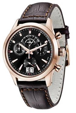 Zeno-Watch Herrenuhr - Gentleman Chronograph Big Date Q Gold Plated - 6662-8040Q-Pgr-f1 von Zeno