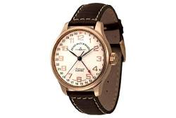 Zeno-Watch Herrenuhr - OS Retro Pointer Date Gold Plated - 8554Z-Pgr-f2 von Zeno