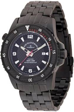 Zeno-Watch Herrenuhr - Professional Diver Automatic blacky&red - 6478-bk-s1-7M von Zeno