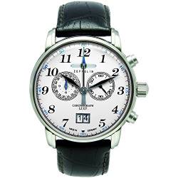 Zeppelin Herren Chronograph Quarz Uhr mit Leder Armband 76861 von Zeppelin