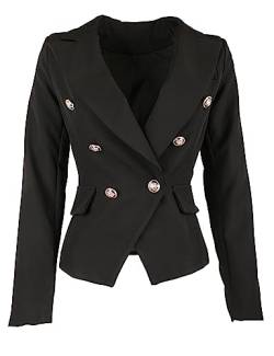 Zeralda Fashion Damen taillierter Blazer Jacke eleganter Business Look Langarm Anzugjacke S M L (as3, Alpha, s, Regular, Regular, Schwarz) von Zeralda Fashion