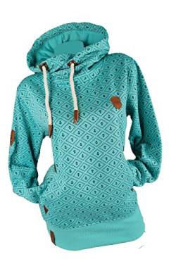 Zeralda Damen Kapuzenpullover Hoodie Sweatshirt warmer Fleece Pulli Punkte Anker M - 3XL (3XL, Grün) von Zeralda