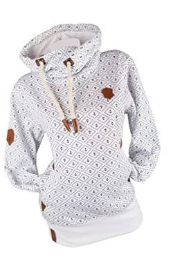 Zeralda Damen Kapuzenpullover Hoodie Sweatshirt warmer Fleece Pulli Punkte Anker M - 3XL (XL, Weiß) von Zeralda
