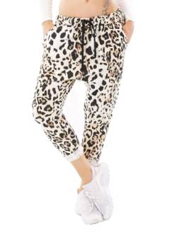 Zeralda Italy Damen Harem Sweat Hose Haremshose Jogpants Baggy Boyfriend Leopard Camouflage Blumen36-40 (Mod-001) von Zeralda