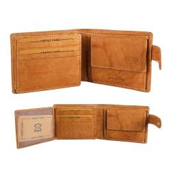 Zerimar Elegante Herrenbrieftasche aus Naturleder | Geldbörse | Klassische Geldbörse für Herren | Ledergeldbörsen | Farbe Tan | Maße: 11,5 x 8,5 cm von Zerimar