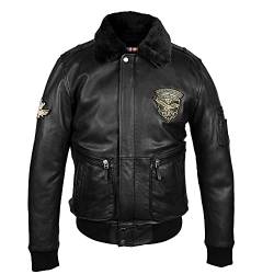 Zerimar Herren Aviator Jacke - Herren Winterjacke - Herren Bomberjacke - Herren Lederjacke - Herren Bomberjacke - Herren Lederjacke - Herren Lederjacke - Herren Freizeitjacke - Farbe Schwarz Größe L von Zerimar