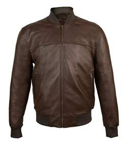 Zerimar Herren Lederbomber | Bomber Jacke für Herren | Lederjacke für Herren | Elegante Lederjacke für Herren | Freizeitjacke für Herren | Herrenjacke | Farbe Braun Größe L von Zerimar