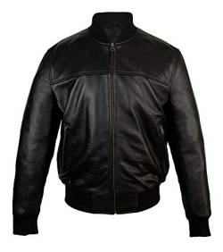 Zerimar Herren Lederbomber | Bomber Jacke für Herren | Lederjacke für Herren | Elegante Lederjacke für Herren | Freizeitjacke für Herren | Herrenjacke | Farbe Schwarz Größe S von Zerimar