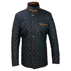 Zerimar Herren Naturlederjacke | Gesteppte Ledermäntel | Herrenjacke | Elegante Lederjacke | Lederjacke für Herren | Lederjacke | Gesteppte Lederjacke | Farbe Marineblau Größe 3XL von Zerimar