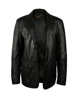 Zerimar Jacke Herren | Lederjacke Herren | Lederjacke für Männer | Lederjacke Lang Herren | Jacke Herren | Jacke Herren Leder | Farbe Schwarz | Größe XXL von Zerimar