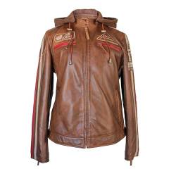 Zerimar Leather jacket Damen - Übergangsjacke Damen - Biker jacke für damen - Stilvolle Jacke Damen - Echtlederjacke für Damen - Leather jacket - lederjacke damen - Farbe Leder - Größe XXL von Zerimar