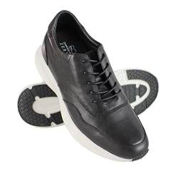 Zerimar Natural Leather Elevator Sportschuhe | Schuhe, die Ihre Körpergröße um +7 cm erhöhen | Elegante Herrenschuhe | Lederinnenaufzugsschuhe | Farbe Schwarz Größe 42 von Zerimar