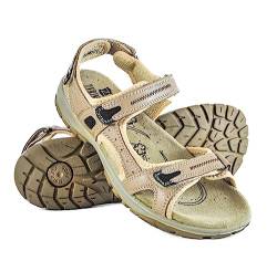 Zerimar Sandalen Damen | Sandalen Damen Trekking | | Sandalen Damen Trekking Leder | Sandalen Damen Sportlich | Wandersandalen aus Leder, Beige, 39 EU von Zerimar