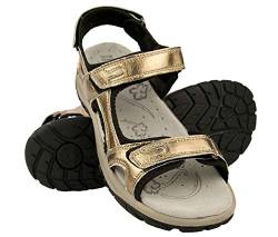 Zerimar Sandalen Damen Sommer - Damen Sportsandalen Hochwertigen und Bequemen Wandersandalen - Handgefertigte Damen Sandalen - Verstellbare Riemen und Klettverschluss für Perfekten Sitz Gold Größe 36 von Zerimar