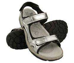 Zerimar Sandalen Damen Sommer - Damen Sportsandalen Hochwertigen und Bequemen Wandersandalen - Handgefertigte Damen Sandalen -Verstellbare Riemen und Klettverschluss für Perfekten Sitz Silver Größe 37 von Zerimar