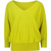 zero Pullover, V-Ausschnitt, Rippbündchen, für Damen, grün, 42 von Zero