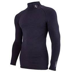 ZeroFit Herren Hitze Rub ultimative Mock Neck Wicking Baselayer - Marine - S von ZeroFit