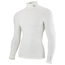 ZeroFit Herren Hitze Rub ultimative Mock Neck Wicking Baselayer - Weiß - S von ZeroFit