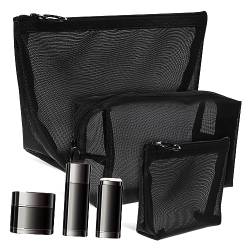 Zerodeko 3 STK Make-up-Taschen Für Damen Kulturbeutel Mit Reißverschluss Make-up-netztaschen Kosmetik-Organizer-etui Schminktäschchen Mit Reißverschluss Nylon Haushalt Reisen Paket von Zerodeko