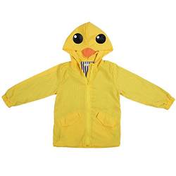 Zerodis Baby Enten Regenmantel Sommer Baby Mädchen Ente Wasserdichter Niedlicher Karikatur Hoodie Reißverschluss Leichter Regenbekleidung Mantel Outfit(100) von Zerodis