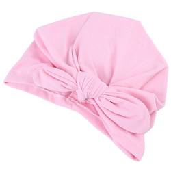 Zerodis Baby Hut Mütze Weich Kleinkind Baumwolle Stirnband Schleife Knoten Stretch Turban Headwrap(Rosa) von Zerodis