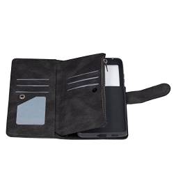 Zerodis Brieftaschen-Handyhülle, PU-Leder mit Hautgefühl, Magnetverschluss, Diebstahlschutz, Multifunktionale Handyhülle mit Integriertem Ständer für Reisen Im Freien (#1) von Zerodis