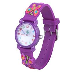 Zerodis Kinder Cartoon Uhr, niedliche Exquisite Muster Kinder Armbanduhr wasserdichte Silikonarmbanduhr für Kinder Kleinkind Jungen Mädchen 3-12 Jahre alt(Lila) von Zerodis