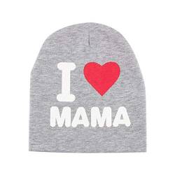 Zerodis Unisex Baumwolle Babymütze Beanie Hut Warm gestrickte Mütze Weiche Strickmütze Mädchen Jungen I Love Mama süße Mütze für Kleinkind Baby Jungen Mädchen von 0 bis 2.5 ich Liebe Mama von Zerodis