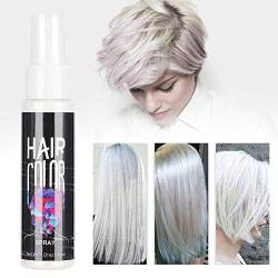 Haarfarbe Spray Auswaschbar, Haare Weiß Spray, Haarfärbemittel Haar Unisex DIY Haarfarbe Spray Dye Mist Einweg Nourishing Temporäre Modellierungssalon 30ml(Weiß) von Zetiling