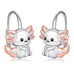 Axolotl Ohrringe Damen Mädchen 925 Sterling Silber Axolotl Ohrringe Creolen Tier Ohrringe Teenager Mädchen Axolotl Leverback Hoop Ohrringe Axolotl Schmuck Geschenke von Zeuslia