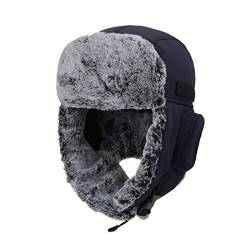 ZffXH Unisex Ohrschutz Kappe Bomber Uschanka Trooper Hut Ski Jagd Armee Winter Trapper Mütze Outdoor warme kalt Cold Ear Protection hat Russian Ushanka von ZffXH