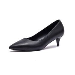 Zhabtuc Damen Pumps mit Kitten Heel, Sexy Spitz Niedrige Absätze 5 cm Absatzschuhe Geschlossene Pumps mit Kleinem Absatz Elegant Brautschuhe Büro Heel Schuhe, Schwarz 36EU von Zhabtuc